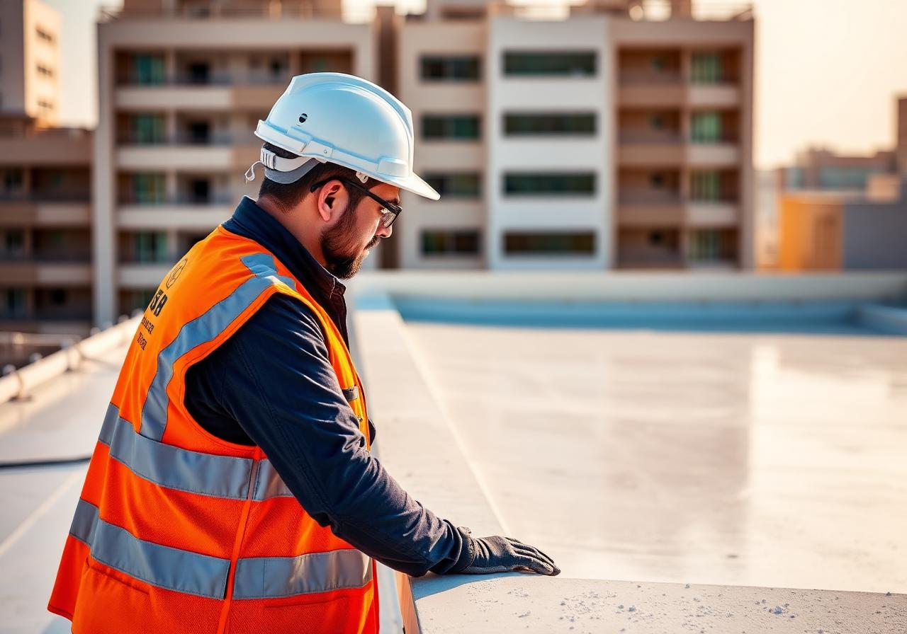Vista engineer reviewing a roof asset in the UAE